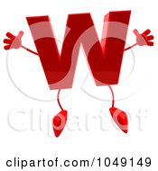 Royalty Free RF Clip Art Illustration Of A 3d Red Letter W Character by Julos