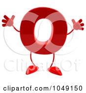Royalty Free RF Clip Art Illustration Of A 3d Red Letter O Character by Julos