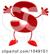 Royalty Free RF Clip Art Illustration Of A 3d Red Letter S Character by Julos