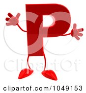 Royalty Free RF Clip Art Illustration Of A 3d Red Letter P Character by Julos