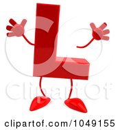 Royalty Free RF Clip Art Illustration Of A 3d Red Letter L Character by Julos