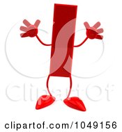 Royalty Free RF Clip Art Illustration Of A 3d Red Letter I Character by Julos