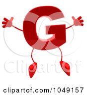 Royalty Free RF Clip Art Illustration Of A 3d Red Letter G Character by Julos
