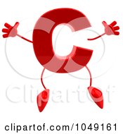 Royalty Free RF Clip Art Illustration Of A 3d Red Letter C Character by Julos
