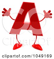 Royalty Free RF Clip Art Illustration Of A 3d Red Letter A Character by Julos