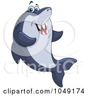 Royalty Free RF Clip Art Illustration Of A Happy Chubby Shark by yayayoyo