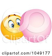 Poster, Art Print Of Smiley Emoticon Blowing Bubble Gum
