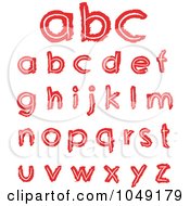 Digital Collage Of Red Hand Drawn Lowercase Letters