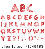 Poster, Art Print Of Digital Collage Of Red Hand Drawn Capital Letters