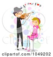 Poster, Art Print Of Valentine Stick Boy Playing A Violin For His Girlfriend