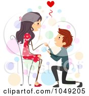 Poster, Art Print Of Valentine Stick Boy Proposing To His Girlfriend