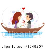 Poster, Art Print Of Valentine Stick Boy Proposing To His Girlfriend In A Boat