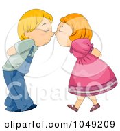 Poster, Art Print Of Valentine Cartoon Couple Touching Noses