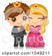 Royalty Free RF Clip Art Illustration Of A Valentine Cartoon Couple Touching Noses by BNP Design Studio