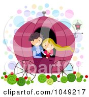 Poster, Art Print Of Valentine Stick Couple Riding In A Carriage