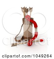 Royalty Free RF Clip Art Illustration Of Cupids 3d Bow And Arrows