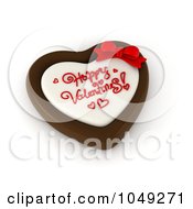 Poster, Art Print Of 3d Heart Chocolate Candy With Happy Valentines Text