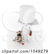 Royalty Free RF Clip Art Illustration Of A 3d Ivory White Man Cupid Looking Up By Arrows