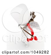 Poster, Art Print Of 3d Ivory White Man Cupid Aiming