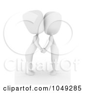 Royalty Free RF Clip Art Illustration Of A 3d Ivory White Couple Smooching by BNP Design Studio