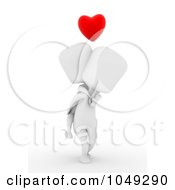 Poster, Art Print Of 3d Ivory White Man Carrying His Girlfriend On His Back