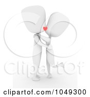 Royalty Free RF Clip Art Illustration Of A 3d Ivory White Couple Kissing
