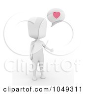 Poster, Art Print Of 3d Ivory White Person Talking About Love