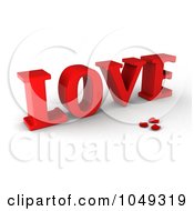 Poster, Art Print Of 3d Word Love With Rose Petals