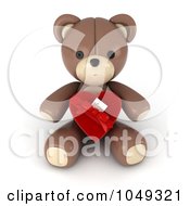 Royalty Free RF Clip Art Illustration Of A 3d Valentine Teddy Bear With Chocolates by BNP Design Studio