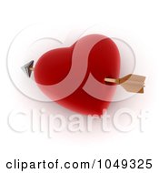 Royalty Free RF Clip Art Illustration Of A 3d Cupids Arrow Through A Heart