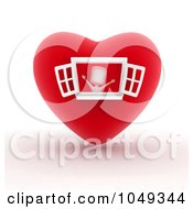 Royalty Free RF Clip Art Illustration Of A 3d Ivory White Person In A Heart House