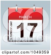Poster, Art Print Of 3d Red St Patricks Day March 17 Flip Desk Calendar