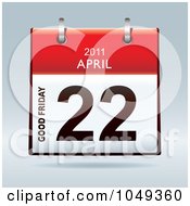 Poster, Art Print Of 3d Good Friday April 22 Flip Desk Calendar