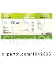 Green First Class Airplane Ticket