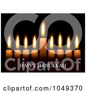 Poster, Art Print Of Happy Hanukkah Greeting Against Candles On Black