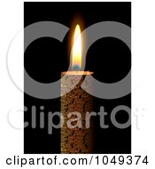Poster, Art Print Of Burning Candle On Black - 1