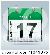 Poster, Art Print Of 3d Green St Patricks Day March 17 Flip Desk Calendar
