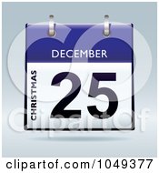 Poster, Art Print Of 3d Christmas December 25 Flip Desk Calendar