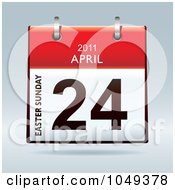 Poster, Art Print Of 3d Easter April 24 Flip Desk Calendar