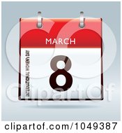 Royalty Free RF Clip Art Illustration Of A 3d International Womens Day March 8 Flip Desk Calendar