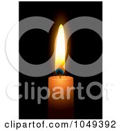 Poster, Art Print Of Burning Candle On Black - 2