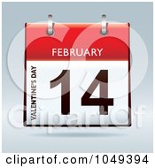 Poster, Art Print Of 3d Valentines Day February 14 Flip Desk Calendar