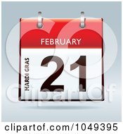 Poster, Art Print Of 3d Mardi Gras February 21 Flip Desk Calendar