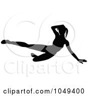 Royalty Free RF Clip Art Illustration Of A Silhouetted Fitness Woman In An Aerobics Pose 2