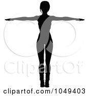 Royalty Free RF Clip Art Illustration Of A Silhouetted Fitness Woman In An Aerobics Pose 5