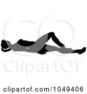 Royalty Free RF Clip Art Illustration Of A Silhouetted Fitness Woman In An Aerobics Pose 1