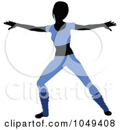 Fitness Woman Wearing Blue And Doing An Aerobics Pose - 4