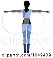 Fitness Woman Wearing Blue And Doing An Aerobics Pose - 1
