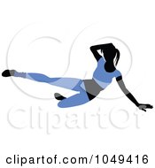 Royalty Free RF Clip Art Illustration Of A Fitness Woman Wearing Blue And Doing An Aerobics Pose 3