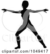 Poster, Art Print Of Silhouetted Fitness Woman In An Aerobics Pose - 3